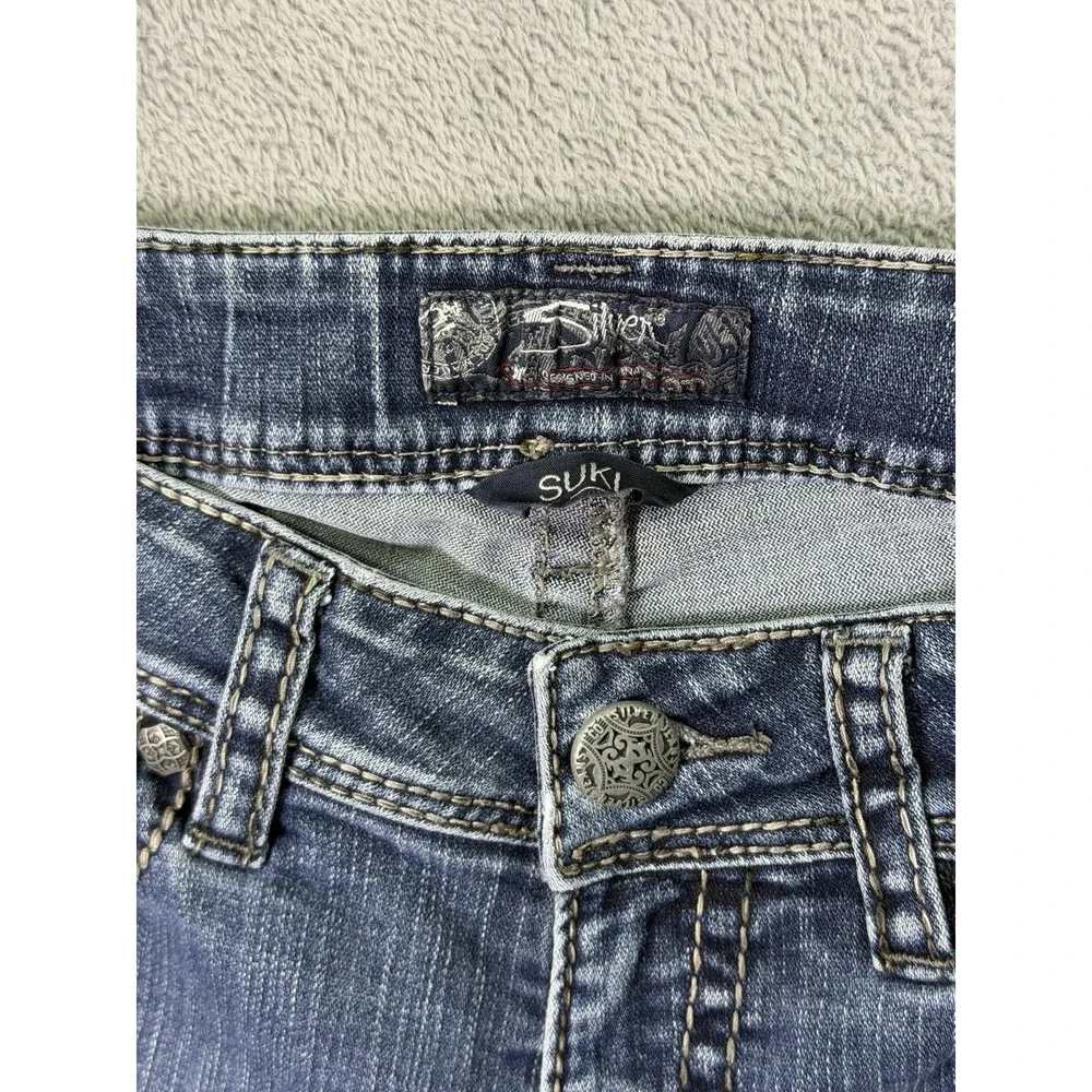 Silver Jeans Womens 28 Blue Medium Wash Denim Suki Low‎ Rise Bootcut Stretch